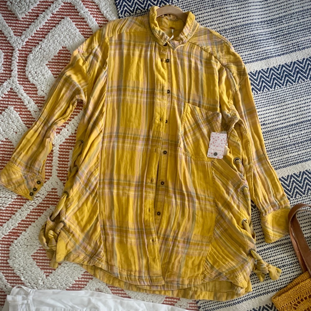Free People • Plaid Tie Side Top - Picture 3 of 8